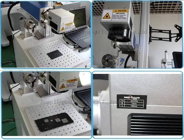 20W Fiber Laser Marking Machine with Rotary Axis for Pen Marking