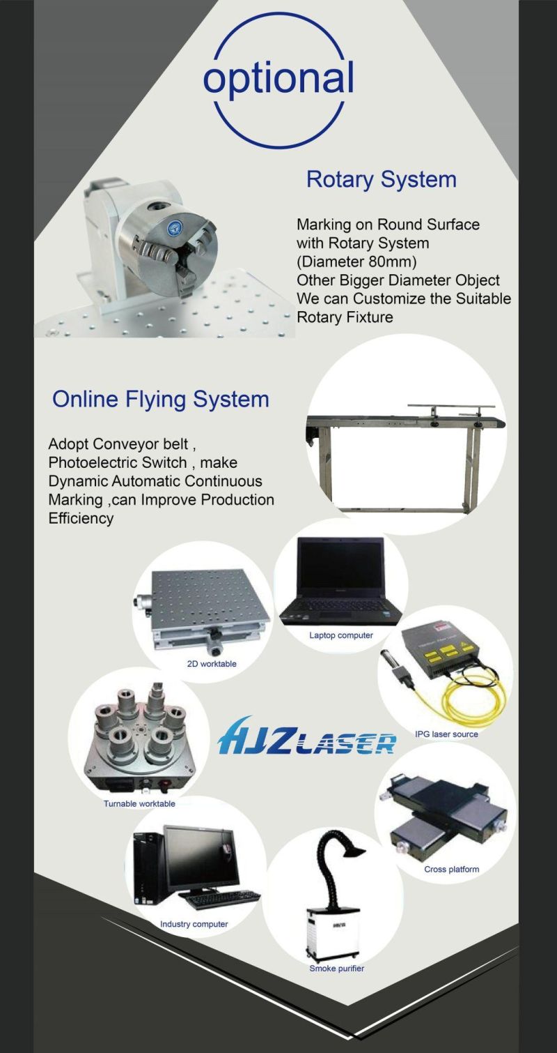 10W 20W 30W 50W Ipg Raycus Laser Source Portable Mini Fiber Laser Engraver Marking Machine for Metal with Ce FDA