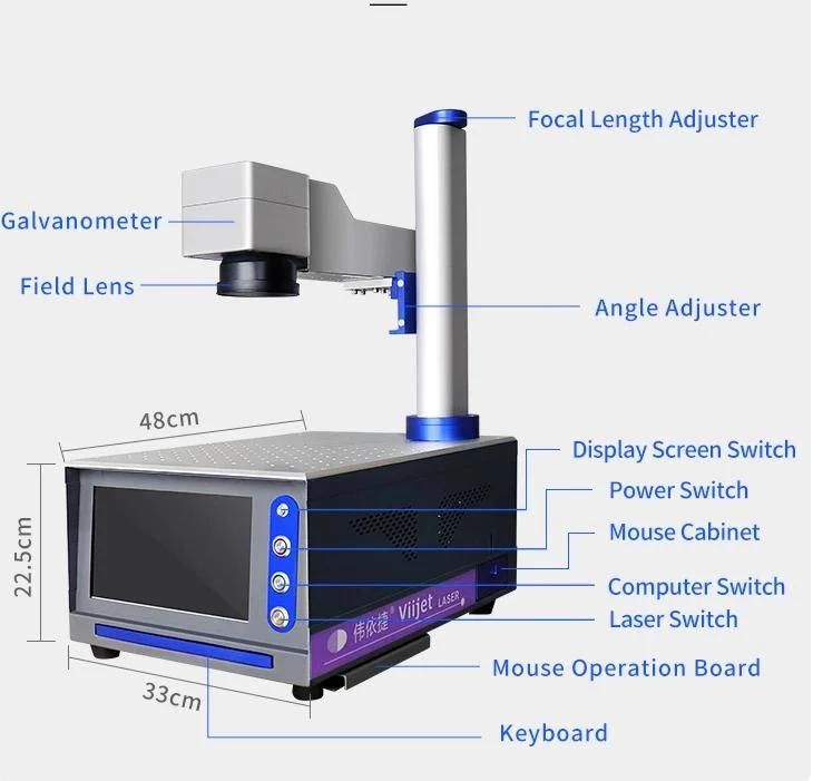 Mini Desktop 20W 30W 50W Jpt Fiber Laser Marking Machine for Dog Tag