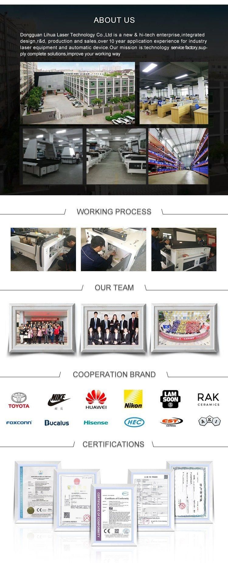 Lihua 1812 Laser Cutter Sublimation Cloth Fabric Big Visual Ccd Camera Co2 Laser Cutting Machine with Conveyor