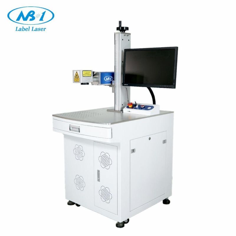 Desktop CO2/UV/Fiber Laser Marking Machine 20W 30W 50W 70W with Convey Belt Rotary Device for Jewelry Ring Watch Bearing Plastic Steel Metal Silver Gold