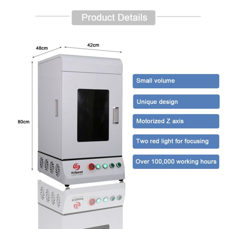 Mini Enclosed Fiber Laser Engraving Machine with RF Metal Tube Laser Source