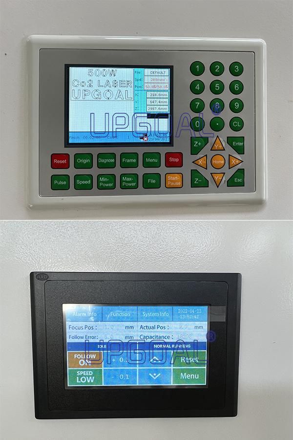 New 500W & 90W Mixed Live Focus CO2 Laser Cutter with Rotary Axis for Stainless Steel /Acrylic