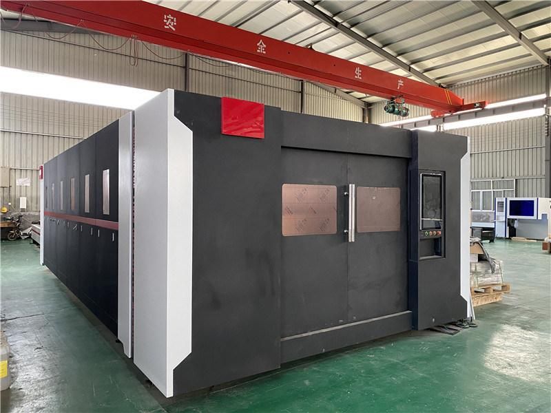 Closed Covering Steel Fiber Laser Cutting Machine with Exchange Table