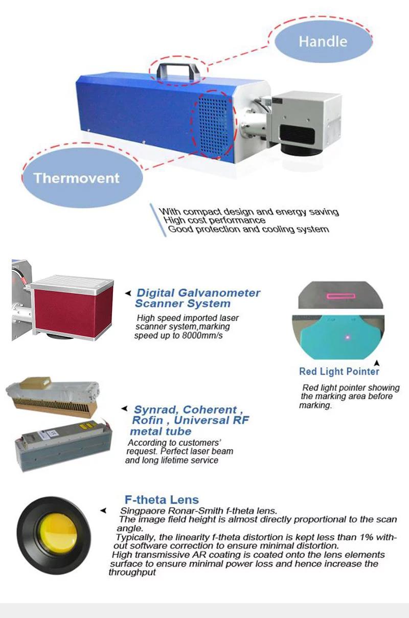 10W CO2 Laser Marking Machine for Leather Wood Laser Engraving Machine