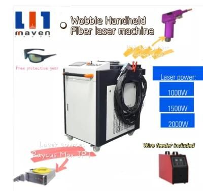 Handle Held Torch Gun with Cleaning Cutting Welder 2000W Fiber Laser Welding Machine