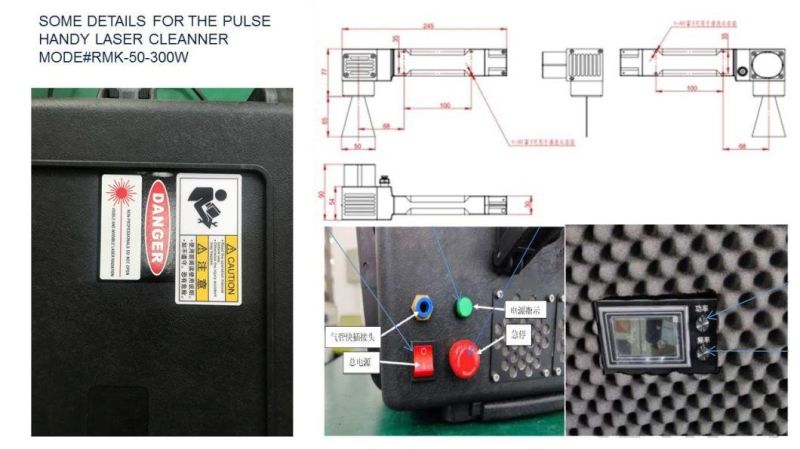 Industrial Portable 50-500W Pulse Type Laser Cleaning Machine /Rust Remover /Rust Cleaning Machine for Metal Steel Paint/Rust/Dust/Oil/Metal Surface