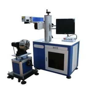 100W Fiber Laser Marking Machine for Logo Engrave Big Tabletop Engraver with Big Rotary Device