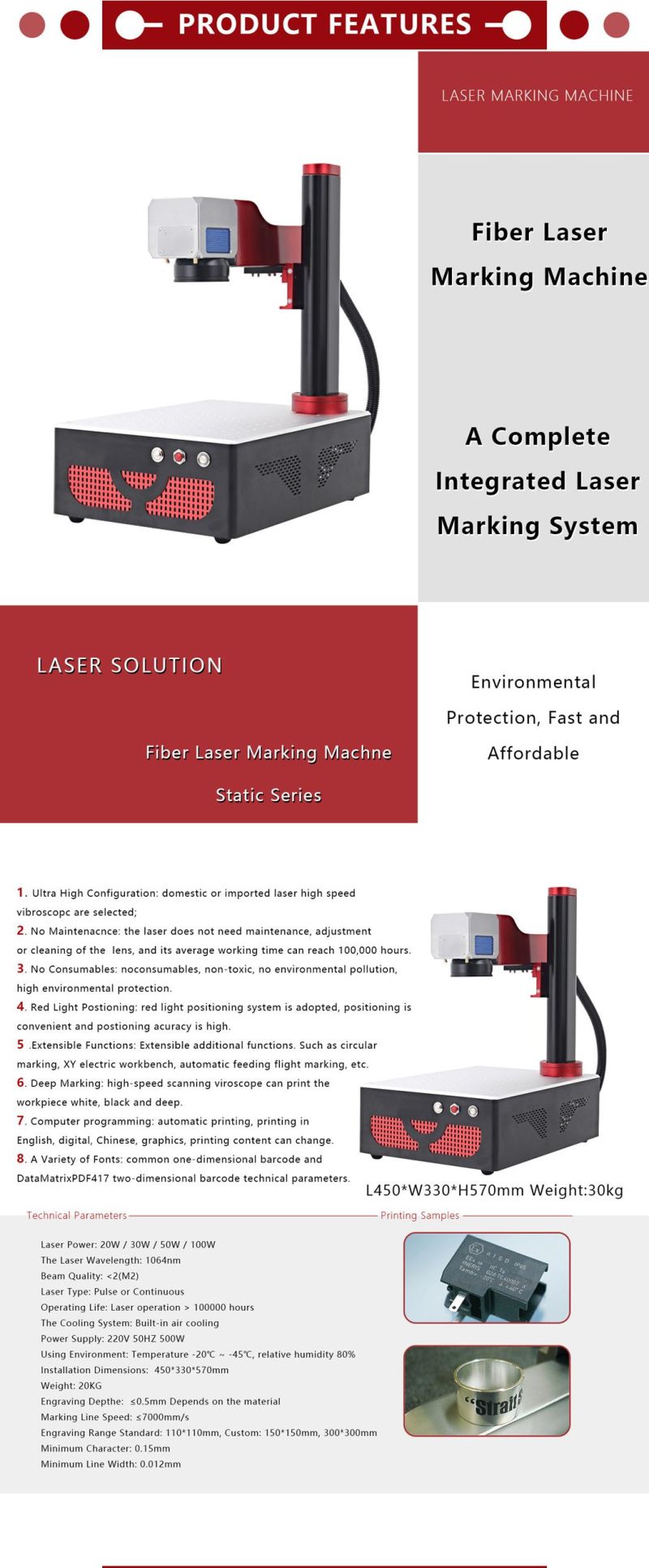 2022 New Raycus Max Laser 20W 30W 50W Desktop Fiber Laser Marking Machine for Marking Engraving Metal Stainless Steel