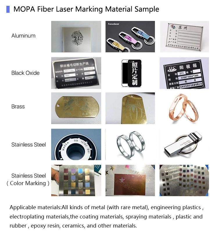 Focuslaser Mopa Fiber Laser Marking Machine with Color Engraving