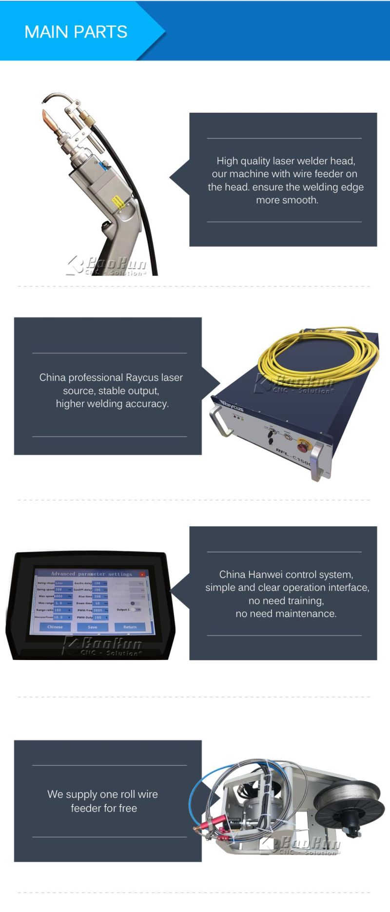 High Speed CNC Fiber Laser 1kw 2kw Welding Machine