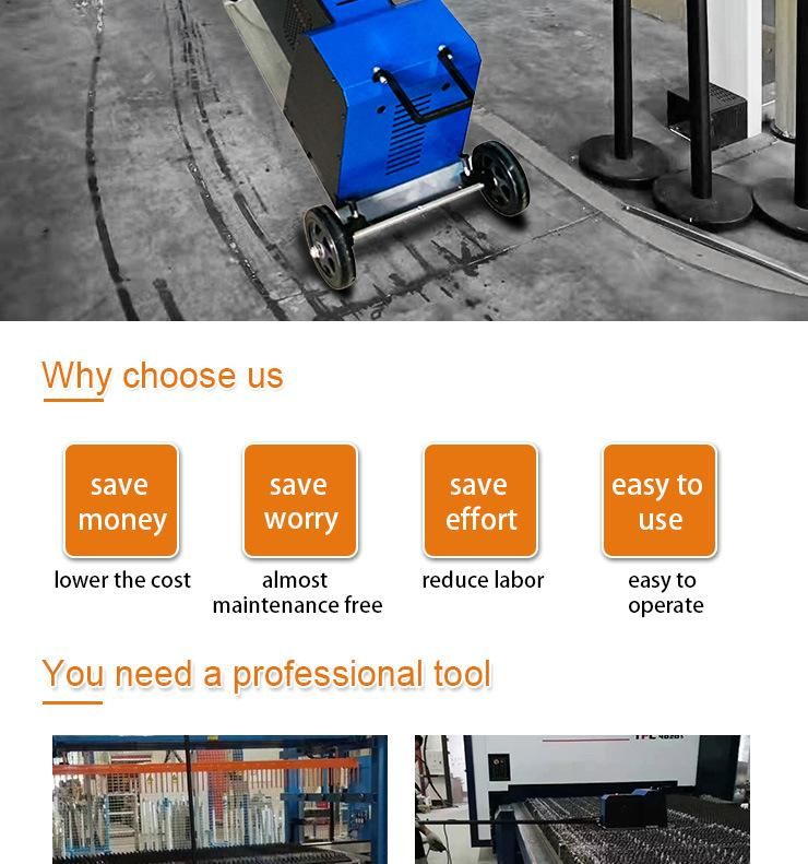 Manual Cleaning Machine 6kw Fiber 5mm Blade Table Slat Slag Cleaner