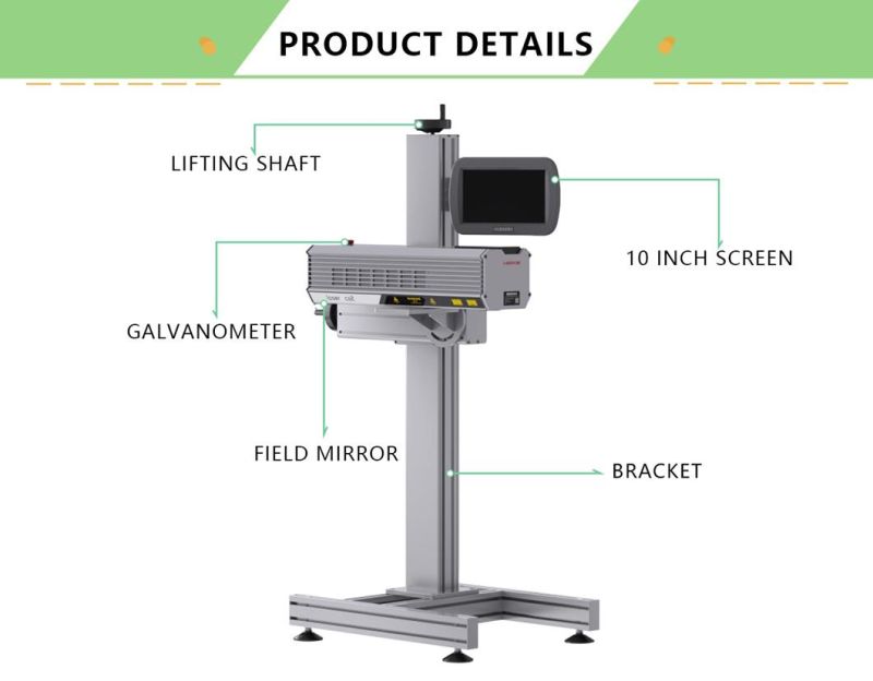 CE/RoHS Non-Metal Engraving 30W 50W CO2 Flying Online Conveyor Belt Laser Marking Machine