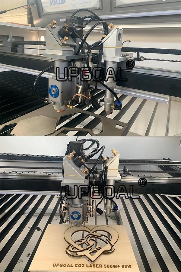 500W and 60W Steel Stainless Steel Wood Acrylic CO2 Laser Cutting Machine with Two Head 1300*900mm