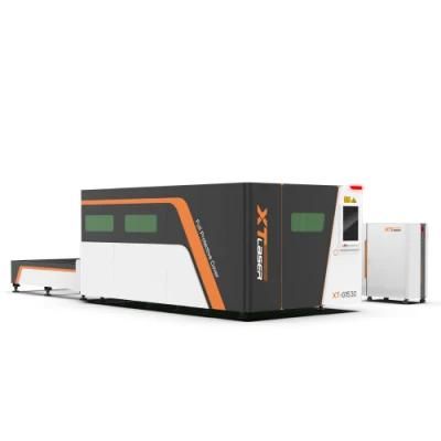 4000W Full Protection Fiber Laser Cutter Cutting Sheet Metal