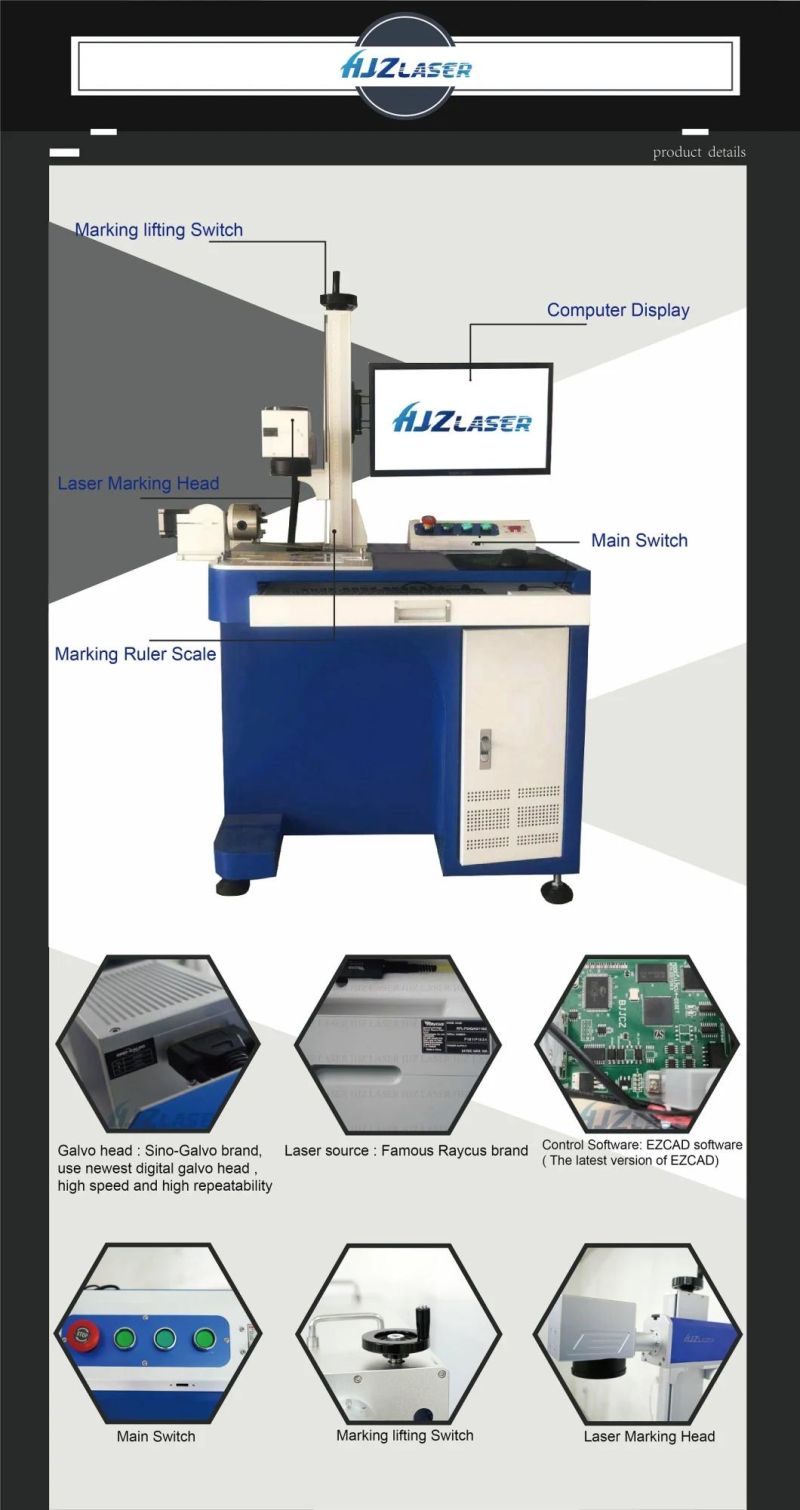 Desktop 30W Fiber Laser Marking Machine 50 Watts Ring Laser Engraving Machine Mopa Raycus Jpt Max Ipg