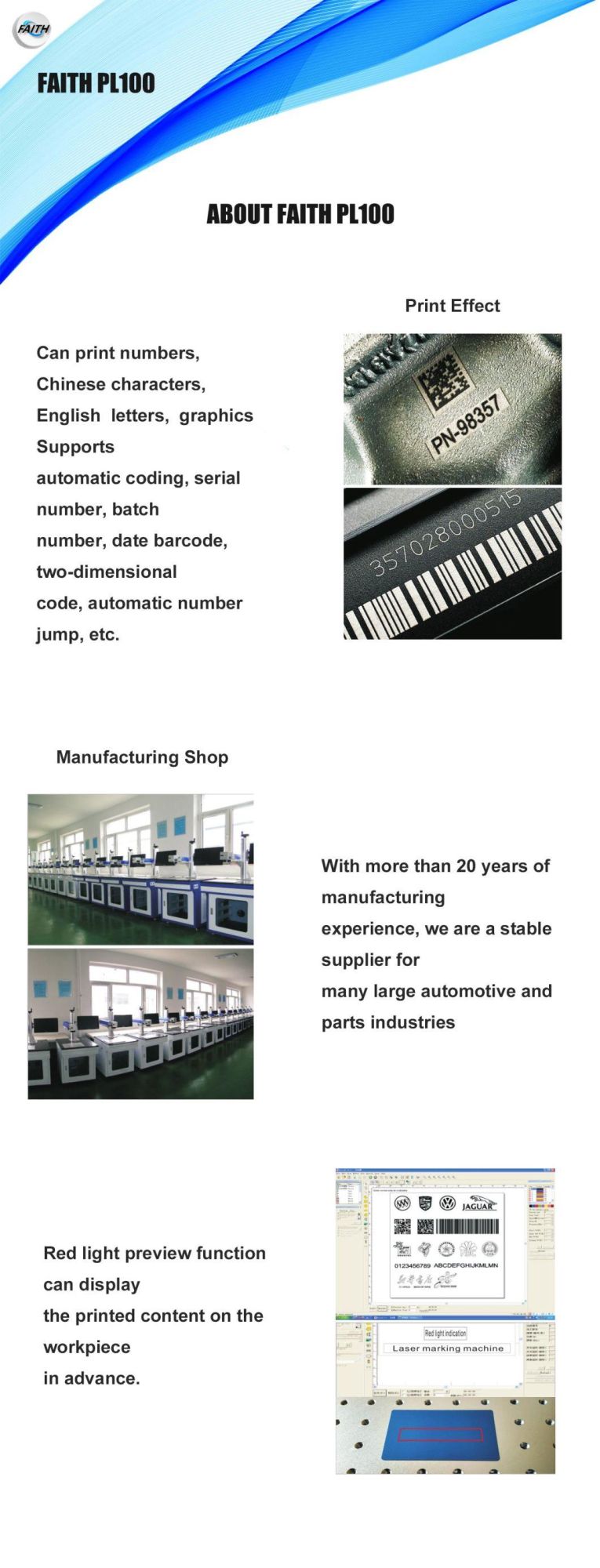 Faith Laser Engraver Cheap Fiber Date Printer