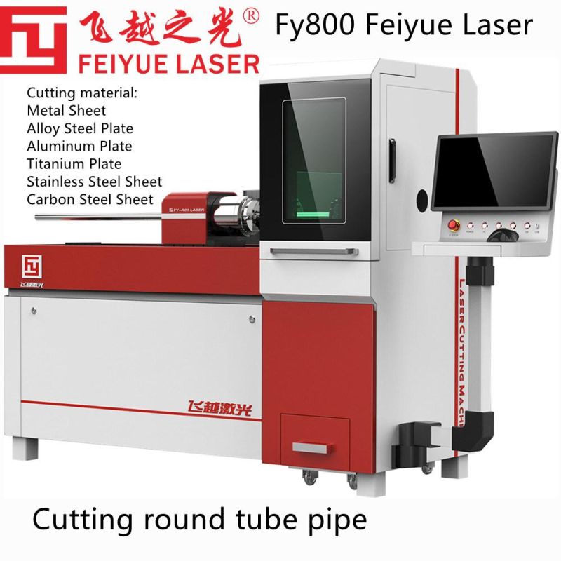 Fy800 Feiyue Fiber Laser Cutter Machine LED Watch Jewelry CNC Precision Stainless Steel Aluminum Pipe Tube Laser Cutting Machines with THK Linear Guide Rail