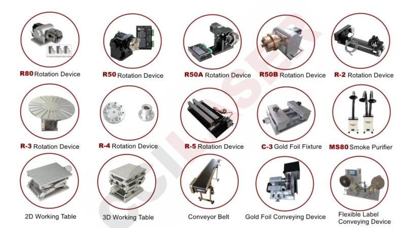 Cabinet Metal Stainless Steel Parts Alumina Barcode Deep Customized Rotary Fiber Laser Marking Machine