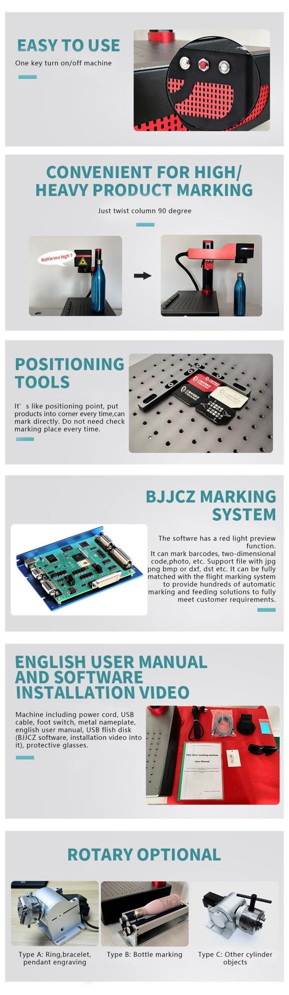 2022 New Raycus Max Laser 20W 30W 50W Desktop Fiber Laser Marking Machine for Marking Engraving Metal Stainless Steel