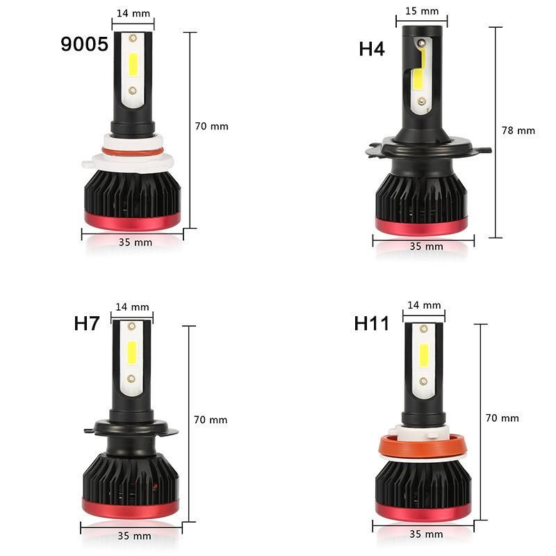 Car Styling Car LED Headlight 80W 8000lm H1 H4 H7 COB LED Headlamp Kit Hi/Lo Beam Bulb Kit 6000K 12V Auto for Auto K1