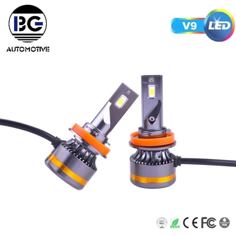 Hot Sell V9 H4 LED Lights 2 Sides LED Headlight V9 6000K 8000lm 1860 Chip LED Headlight Bulb H4 H7 H11