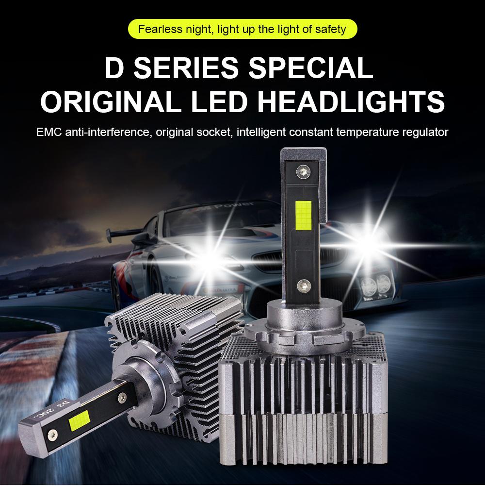 High Power LED Headlight D1 70W 20000lm 9-32V Csp Chip 6000K Auto Headlamps LED Headlight Bulbs Car Headlights