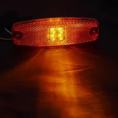 Auto Side Marker Light Rear Position Truck Trailer Heavy Vehicle Signal Lamp with Reflector Amber