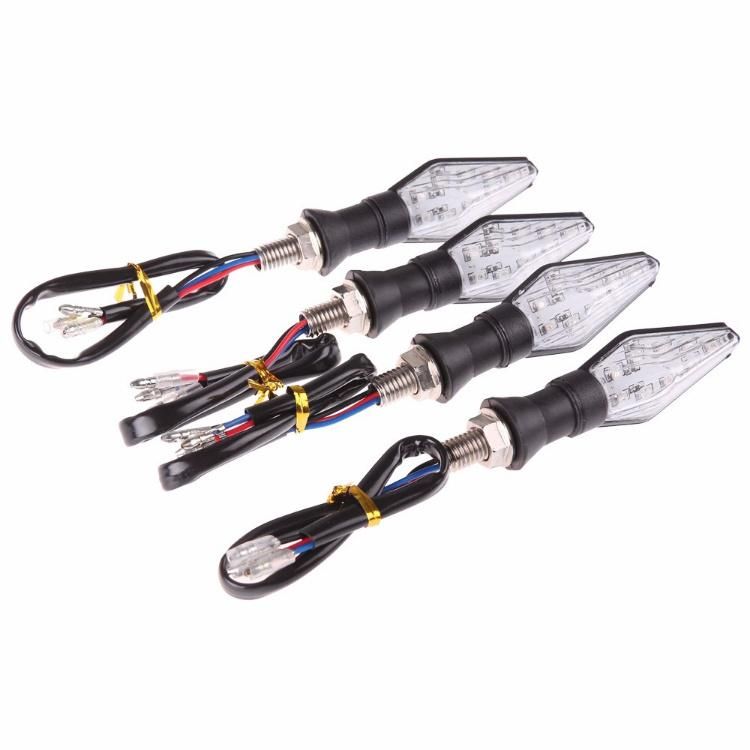 4PCS/Lot 12V Universal Waterproof Motorcycle Turn Signal Light Amber Color 12 LED SMD Indicator Blinker Flash Bike Lamp