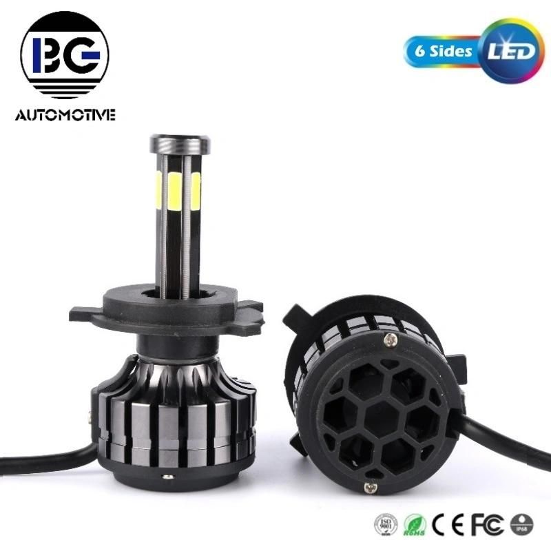 Super Bright 12V 30W Car LED Headlights LED Light 6 Sides Imported Zes Chip