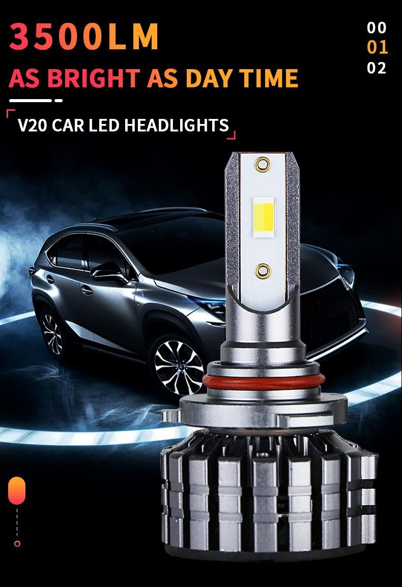 Weiyao V20 LED Headlight 8500lm 9005 LED Headlight Bulbs 9005 9006 Car Lighting LED Headlights