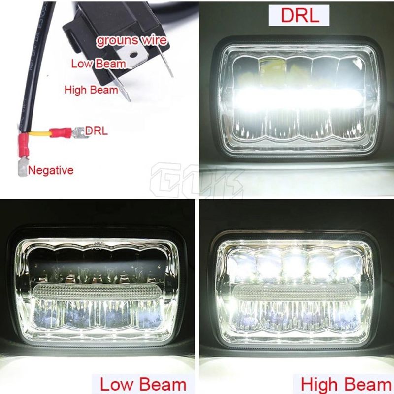 5X7 LED Headlight for Truck, 45W Square LED Headlights for Truck, Offroad LED Driving Light for Cherokee