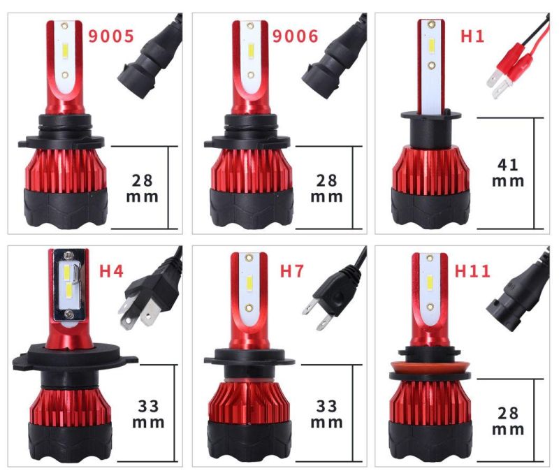 K5 Two-Color H1 LED Headlight H7 Auto Car Headlight 9005 9006 H3 H13 H8 880 H27 9004 9007 H11 881 LED H4 55W 6000lm 6000K Automobile Bulb