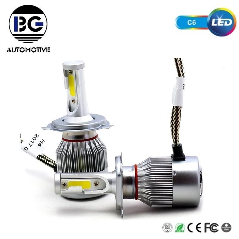 Super Bright 8000 Lumen High Low H7 H4 LED Lights C6 LED, Fan Auto H1 9007 9005 9006 H11 H7 H4 Car LED Headlights