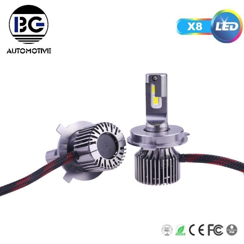 Best Price Fanless H11 H7 H4 X8 Car Lights LED Headlight Bulbs Kit