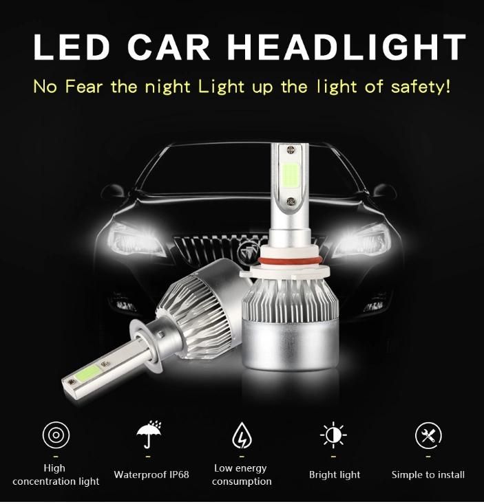 Manufacturer C6 K5 S2 H1 H3 LED Headlight Bulb H7 LED Car Light H4 880 H11 Hb3 9005 Hb4 9006 H13 6000K 72W 12V 7200lm