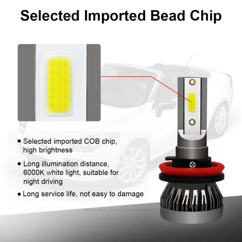 High Quality Mini H11 LED Headlight Conversion Kit COB Bulb 90W 12000lm White High Power 6000K Fog Lamp Car Accessories 24V