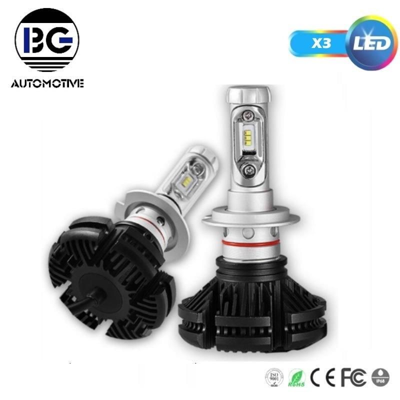 2PCS X3 LED Headlight 30W 6000lm LED Car Headlight H1 H11 9005 H4 9006 H7 LED Car Light