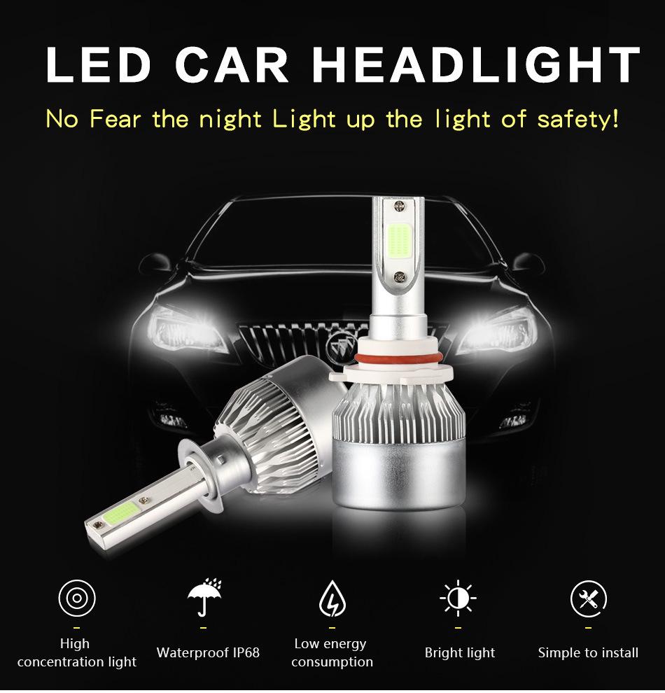 Wholesale 2PC Car LED Light Hb3/9005 Hb4/9006 9012 H1 H4 H7 H8/H9/H11 80W 10000lm COB LED Headlight Auto Lamps Car LED