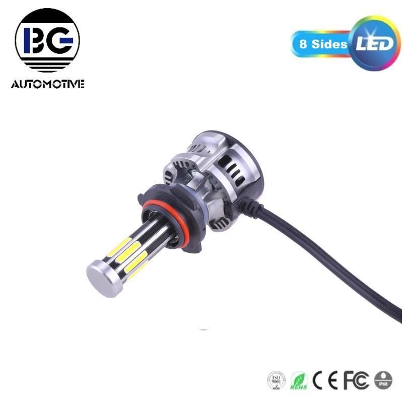 8 Sides LED Headlight 60W H4 H8 H9 H11 9005 COB Chips LED Car Headlight Bulb Kit