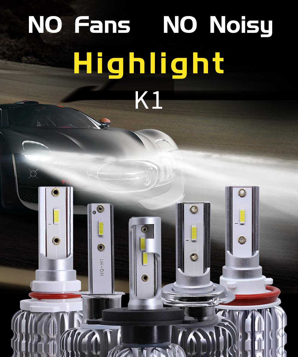 Cross-Border Exclusively for K1 Car LED Headlights Car Lights Headlights Far and Near Lights H4h7 H11 9005LED Lights