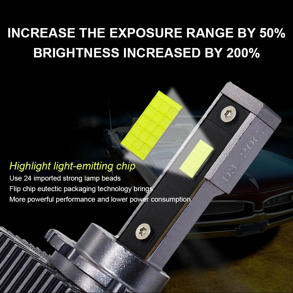 2 PCS Super Bright D Series LED Headlight 70W 20000lm 9-32V Csp Chip 6000K LED Car Lights Car Driving Running Lamp Auto LEDs Light