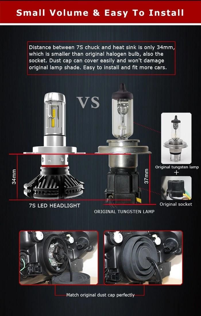 7s H11 6000lm Phi-Zes LED Headlight Bulb