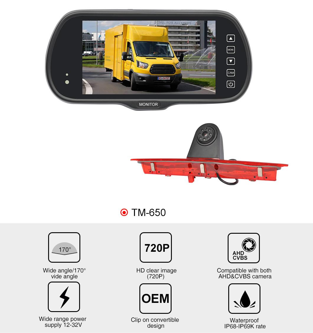 6.5 Inch Ahd LCD Touch Screen Van Car Vehicle Truck Rearview Mirror Monitor with Network DVR