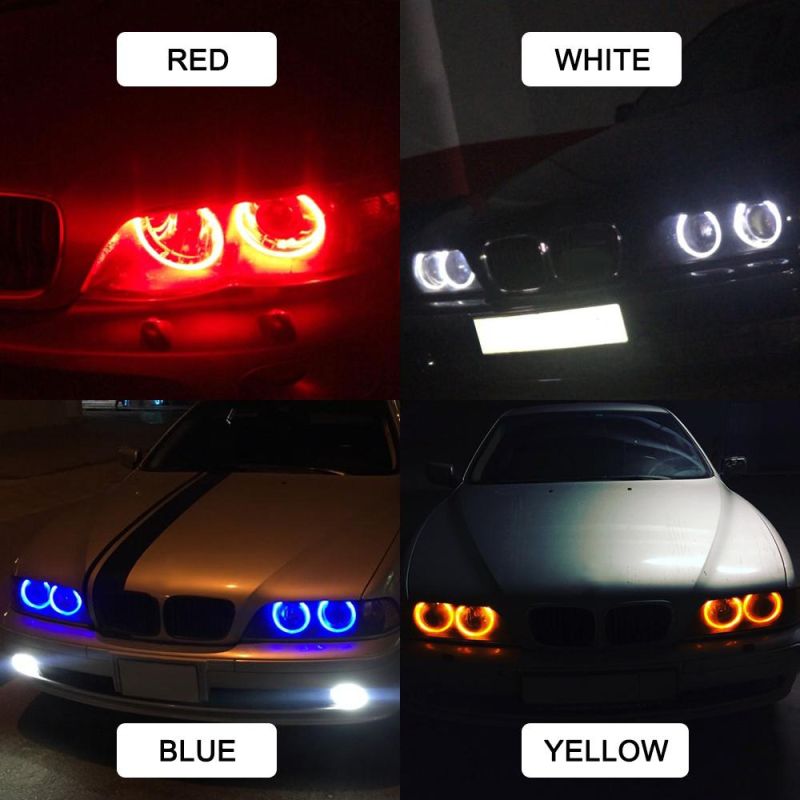 White Yellow 12V LED Angel Eyes for E39-5W LED Side Marker Light Bulb Canbus