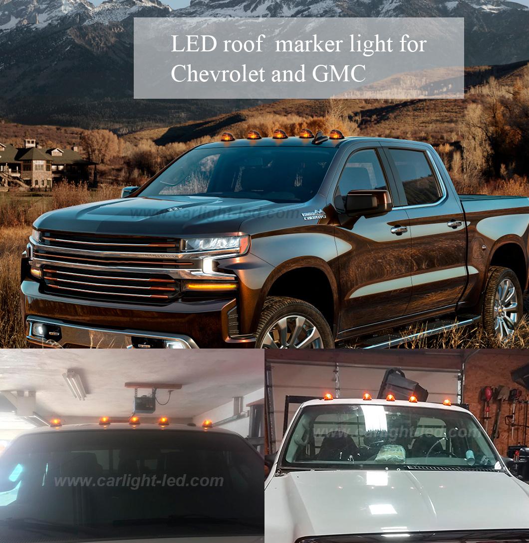 Cab Roof Top Marker Clearance Running Lights Compatible with Chevrolet Gmc