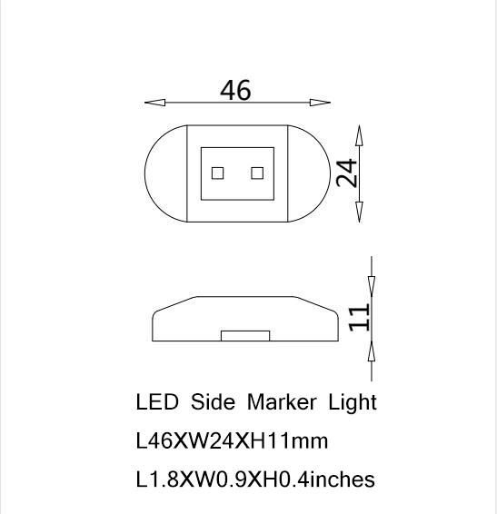 LED Side Marker Light for Boat Truck RV Wholesale White Blue 12-24V Marine Accent Light