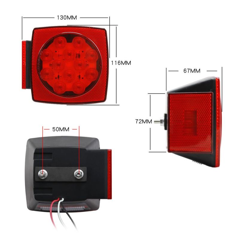 12LED Turn Signal Side Marker Lamp Truck Warning Rear Light