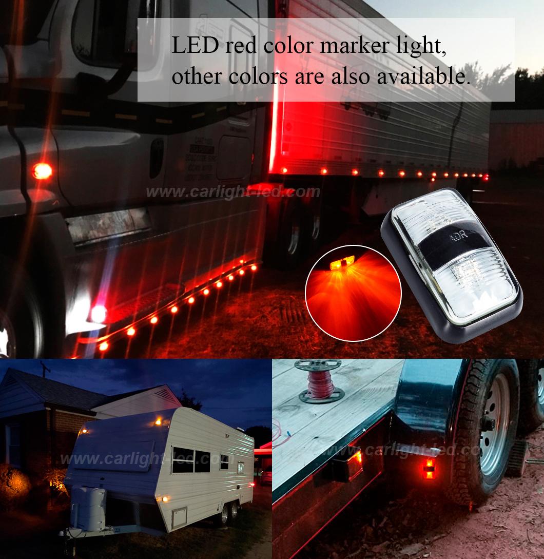 Auto LED Trailer Marker Lights Bullseye Double Bubble