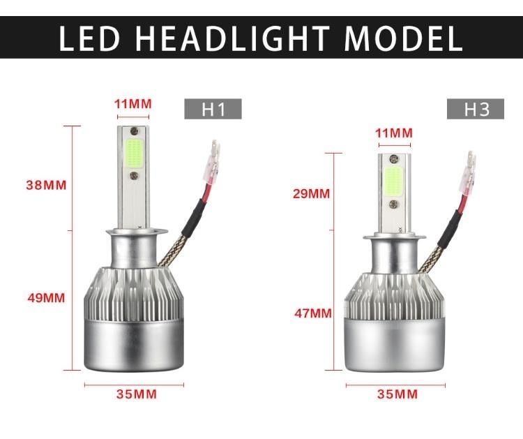 Wholesale C6 LED Car Headlights H7 Kit Luces LED H11 9005 H4 72W 8000lm Car LED Bulbs 6000K Bombillas LED 12V Fog Lights Automobiles Headlight C6 H4